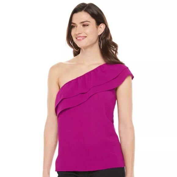 Apt. 9 Ruffled One-Shoulder Top - Picture 1 of 9
